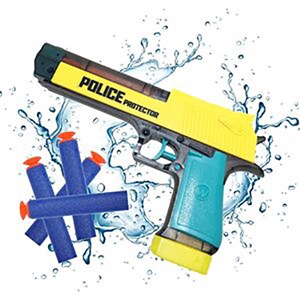 تفنگ اسباب بازی دو کاره تیرانداز و آب پاش همراه با وسایل مدل TOY POLICE DRAMA PLAY SET WITH SOFT BULLET GUN BLAST WATAR 2 IN 1 GUN GREAT GIFT_اسباب بازی