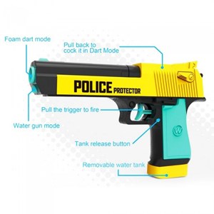 تفنگ اسباب بازی دو کاره تیرانداز و آب پاش همراه با وسایل مدل TOY POLICE DRAMA PLAY SET WITH SOFT BULLET GUN BLAST WATAR 2 IN 1 GUN GREAT GIFT_اسباب بازی