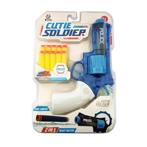 تفنگ اسباب بازی دو کاره تیرانداز و آب پاش همراه با وسایل مدل TOY POLICE DRAMA PLAY SET WITH SOFT BULLET GUN BLAST WATAR 2 IN 1 GUN GREAT GIFT_اسباب بازی