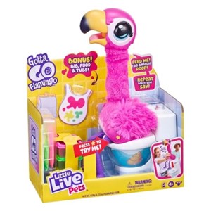 عروسک رباتیک فلامینگو دستشویی داره! Gotta Go به همراه پیش بند و غذای اضافی مدل Little Live Pets - Gotta Go Flamingo with Bonus Pack_اسباب بازی