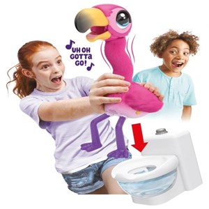 عروسک رباتیک فلامینگو دستشویی داره! Gotta Go به همراه پیش بند و غذای اضافی مدل Little Live Pets - Gotta Go Flamingo with Bonus Pack_اسباب بازی