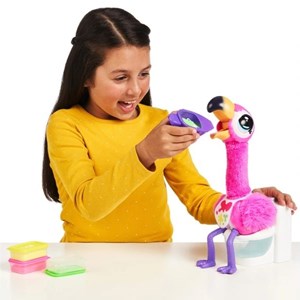 عروسک رباتیک فلامینگو دستشویی داره! Gotta Go به همراه پیش بند و غذای اضافی مدل Little Live Pets - Gotta Go Flamingo with Bonus Pack_اسباب بازی