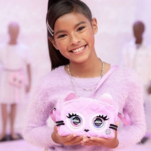 فلافی کیف گربه جادویی مدل Purse Pets - Fluffy Cat fashion Bffs Interactive Purse Pet_اسباب بازی