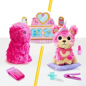 عروسک هاپو صورتی اسکراف لاوز Scruff-a-Luvs سری Cutie Cuts مدل Moose - Scruff a Luvs - Cutie Cuts - Little Live Pets Shave to Magically Reveal - Pink Puppy_اسباب بازی