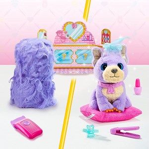 عروسک هاپو بنفش اسکراف لاوز Scruff-a-Luvs سری Cutie Cuts مدل Moose - Scruff a Luvs - Cutie Cuts Little Live Pets Shave to Magically Reveal - Purple Puppy_اسباب بازی