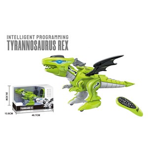 ربات اسباب بازی کنترلی شارژی دایناسور سبز مدل CCE1006 Remote Control Dinosaur Toys Interactive Programmable Robot Dinosaur_اسباب بازی