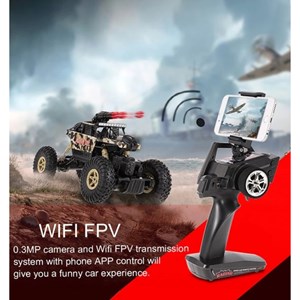 ماشین کنترلی آفرود فلزی دوربین دار مقیاس 1:18 مدل 18428-a Four Wheel Drive Car WiFi Map Rocket Launcher Cross Country Camera Remote Control Kids Toy Race Car_اسباب بازی