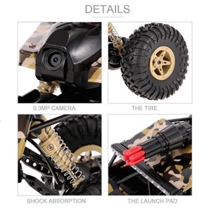 ماشین کنترلی آفرود فلزی دوربین دار مقیاس 1:18 مدل 18428-a Four Wheel Drive Car WiFi Map Rocket Launcher Cross Country Camera Remote Control Kids Toy Race Car_اسباب بازی