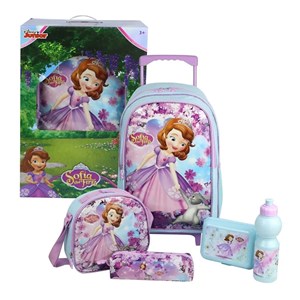 ست 5 در 1 کوله پشتی چرخدار 46 سانتی پرنسس سوفیا مدل Simba - Backpack - Disney Sofia Trolley School Set 5 in 1_کیف مدرسه