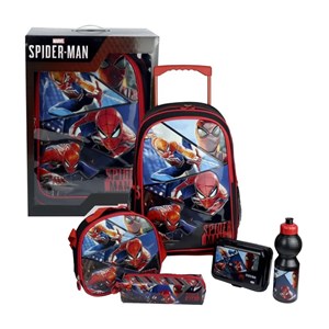 ست 5 در 1 کوله پشتی چرخدار 46 سانتی اسپایدرمن مدل Simba - Backpack - Spider Man Trolley School Set 5 in _کیف مدرسه