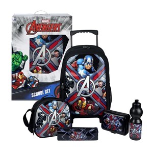 ست 5 در 1 کوله پشتی چرخدار 46 سانتی Avengers مدل Simba - Backpack - Avengers Justice Coming Trolley School Set 5 in 1_کیف مدرسه