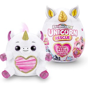عروسک سورپرایزی رینبوکورنز RainBocoRns سری Unicorn Rescue با شاخ طلایی مدل Zuru - Rainbocorns - Unicorn Rescue Magic Peel and Reveal Hearts Gold_اسباب بازی
