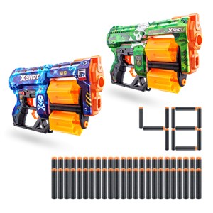 تفنگ دو قلو ایکس شات X-Shot سری Skins مدل Zuru - X-Shot - Skins - 2x Dread Dart Blaster_اسباب بازی