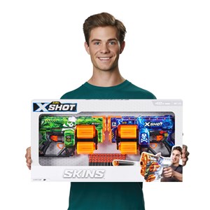 تفنگ دو قلو ایکس شات X-Shot سری Skins مدل Zuru - X-Shot - Skins - 2x Dread Dart Blaster_اسباب بازی