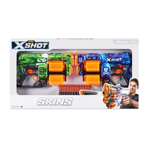تفنگ دو قلو ایکس شات X-Shot سری Skins مدل Zuru - X-Shot - Skins - 2x Dread Dart Blaster_اسباب بازی