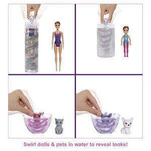 عروسک جادويی باربی همراه 50 سورپرايز مدل Mattel - Dolls - Color Reveal Surprise Party - With 50 Surprises 2 Dolls 2 Pets_اسباب بازی