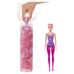 عروسک جادويی باربی با 1 حيوون خونگی همراه 25 سورپرايز مدل Mattel - Dolls - Color Reveal - Hair Swaps Doll Glittery Pink With 25 Surprises_اسباب بازی