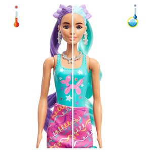 عروسک جادويی باربی با 1 حيوون خونگی همراه 25 سورپرايز مدل Mattel - Dolls - Color Reveal - Hair Swaps Doll Glittery Pink With 25 Surprises_اسباب بازی