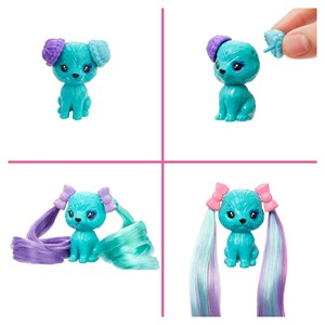 عروسک جادويی باربی با 1 حيوون خونگی همراه 25 سورپرايز مدل Mattel - Dolls - Color Reveal - Hair Swaps Doll Glittery Pink With 25 Surprises_اسباب بازی