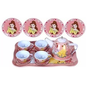 اسباب بازی ست چای خوری فلزی 15 تکه طرح دیزنی پرنسس مدل VikriDa Princess Children Metal Tin 15 Piece Tea Party Set_اسباب بازی