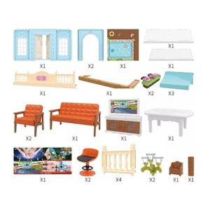 اسباب بازی ساختنی کلبه خرگوش 54 تکه مدل Exquisite Koala Town Family Game Pretend Play Toy House Furniture Toys For Children_اسباب بازی