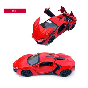 اسباب بازی ماشین فلزی لیکان هایپر اسپورت چراغدار قرمز سایز 1:24 مدل Lykan HyperSport_اسباب بازی