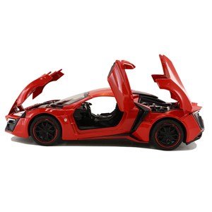 اسباب بازی ماشین فلزی لیکان هایپر اسپورت چراغدار قرمز سایز 1:24 مدل Lykan HyperSport_اسباب بازی