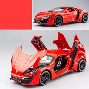 اسباب بازی ماشین فلزی لیکان هایپر اسپورت چراغدار قرمز سایز 1:24 مدل Lykan HyperSport_اسباب بازی