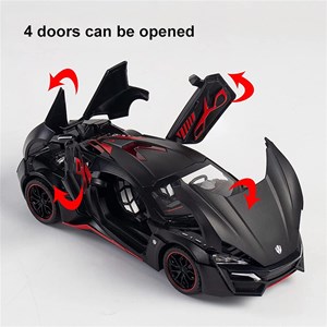 اسباب بازی ماشین فلزی لیکان هایپر اسپورت چراغدار قرمز سایز 1:24 مدل Lykan HyperSport_اسباب بازی
