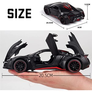 اسباب بازی ماشین فلزی لیکان هایپر اسپورت چراغدار قرمز سایز 1:24 مدل Lykan HyperSport_اسباب بازی