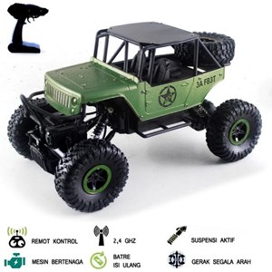 ماشین اسباب بازی کنترلی شارژی جیپ آفرود مدل Mainan Mobil Remot Control RC Offroad Rock Crawler Super Jeep_اسباب بازی