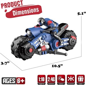 اسباب بازی موتور کنترلی شارژی رنگ آبی ابعاد 1:10 مدل DRIFT MOTORBIKE_اسباب بازی