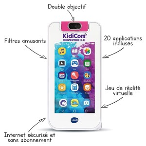 موبایل هوشمند صورتی کودک مدل Vtech - Kidi Com - Pink Advance 3.0_اسباب بازی