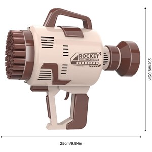 تفنگ اسباب بازی حباب ساز شارژی با 49 سوراخ به همراه محلول حباب‌دار مدل Rocket Bubble Gun_اسباب بازی