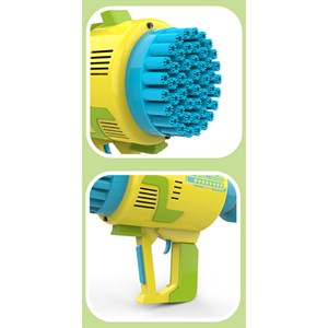 تفنگ اسباب بازی حباب ساز شارژی با 49 سوراخ به همراه محلول حباب‌دار مدل Rocket Bubble Gun_اسباب بازی
