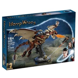 لگو هری پاتر اژدهای شاخ دم همراه با فیگور 671 تکه مدل 99099 HARRY P HUNGARIAN HORNTAIL DRAGON BUILDING BLOCKS_اسباب بازی