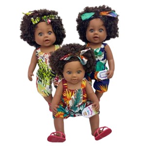 عروسک دختر آفریقایی موفرفری سایز بزرگ مدل BIG SIZE Black Doll African Girl_اسباب بازی