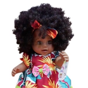 عروسک دختر آفریقایی موفرفری سایز بزرگ مدل BIG SIZE Black Doll African Girl_اسباب بازی
