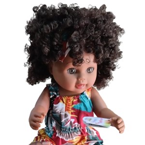 عروسک دختر آفریقایی موفرفری سایز بزرگ مدل BIG SIZE Black Doll African Girl_اسباب بازی