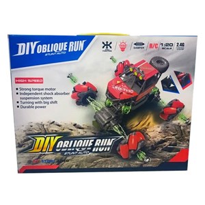 ماشین کنترلی شارژی پیچ و مهره ای آفرود قرمز مقیاس 1:20 مدل Zhengguang Diy Oblique Run_اسباب بازی