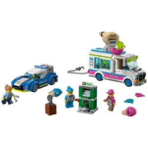 لگو سیتی ماشین پلیس و کامیون بستنی فروشی 317 قطعه مدل Lego City - Ice Cream Truck Police Chase - 60314 Building Kit_اسباب بازی
