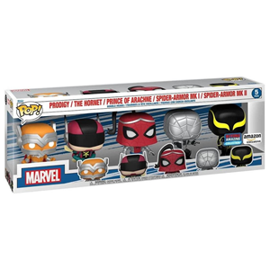 اکشن فیگور اسپشیال پنج تایی 9 سانتی فانکو پاپ مارول مدل Funko POP - Marvel - Prodigy - The Hornet - Prince of Arachne - Spider Armor MK I - Spider Armor MK II - Bobble Heads - Exclusive _اسباب بازی