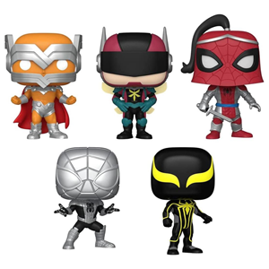 اکشن فیگور اسپشیال پنج تایی 9 سانتی فانکو پاپ مارول مدل Funko POP - Marvel - Prodigy - The Hornet - Prince of Arachne - Spider Armor MK I - Spider Armor MK II - Bobble Heads - Exclusive _اسباب بازی
