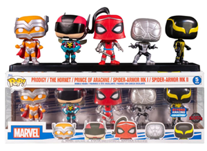 اکشن فیگور اسپشیال پنج تایی 9 سانتی فانکو پاپ مارول مدل Funko POP - Marvel - Prodigy - The Hornet - Prince of Arachne - Spider Armor MK I - Spider Armor MK II - Bobble Heads - Exclusive _اسباب بازی