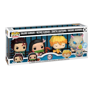 اکشن فیگور اسپشیال چهارتایی 9 سانتی فانکو پاپ شیطان کش کیمتسو نو یائیبا مدل Funko POP - Animation - Demon Slayer Kimetsu no Yaiiba - Inosuke Hashibira - Zenitsu Agatsuma - Nezuko Kamado - Tanjiro Kamado _اسباب بازی