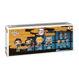 اکشن فیگور اسپشیال چهارتایی 9 سانتی فانکو پاپ شیطان کش کیمتسو نو یائیبا مدل Funko POP - Animation - Demon Slayer Kimetsu no Yaiiba - Inosuke Hashibira - Zenitsu Agatsuma - Nezuko Kamado - Tanjiro Kamado _اسباب بازی