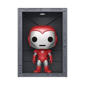 اکشن فیگور اسپشیال 9 سانتی فانکو پاپ زره مدل 8 مرد آهنی با محفظه نگهداری مدلFunko POP - Marvel - Hall of Armor - Iron Man Model 8 Silver Centurion - Bobble Head - Exclusive _اسباب بازی