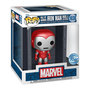 اکشن فیگور اسپشیال 9 سانتی فانکو پاپ زره مدل 8 مرد آهنی با محفظه نگهداری مدلFunko POP - Marvel - Hall of Armor - Iron Man Model 8 Silver Centurion - Bobble Head - Exclusive _اسباب بازی
