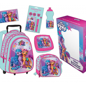 ست 12 در 1 کوله پشتی چرخدار 46 سانتی مای لیتل پونی مدل Rainbow Max - Backpack - Trolly Bag - Promotion Items 12 in 1 - My Little Pony _کیف مدرسه