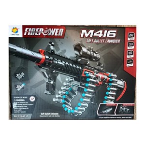 تفنگ اسباب بازی مسلسل شارژی تیر اسفنجی دوربین دار مدل SOFT BULLET LAUNCHER M416_اسباب بازی
